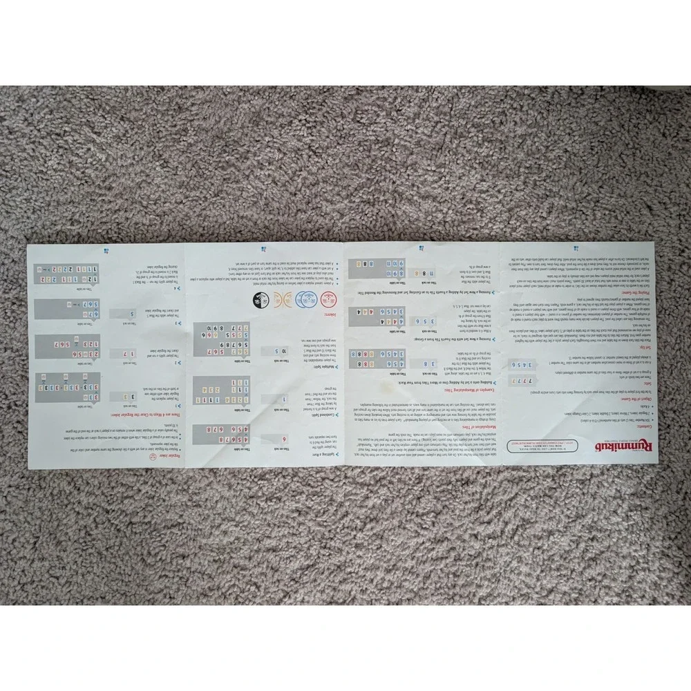 2018 Rummikub Replacement Instruction Manual